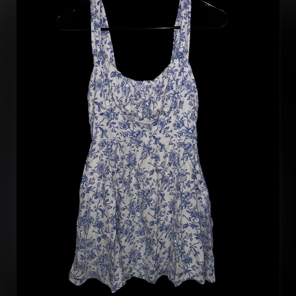 Floral Blue and White Dress